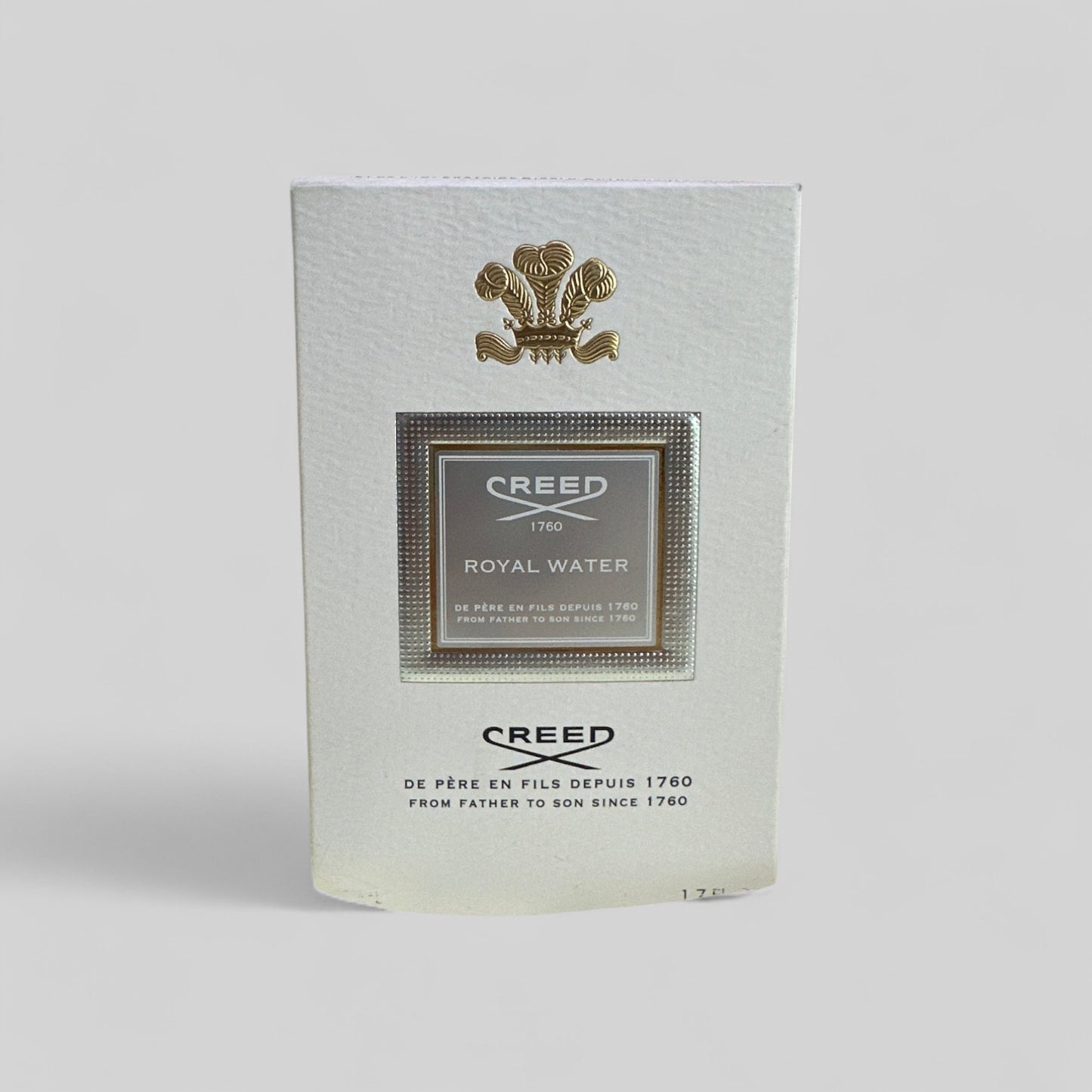 Creed Royal Water packaging on a light gray background