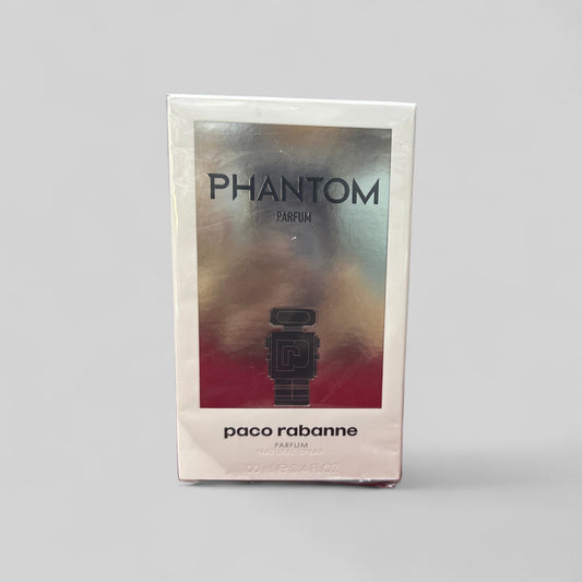 Paco Rabanne Phantom perfume packaging on a gray background