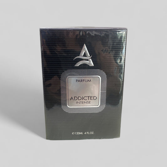 Parfum Addicted Intense packaging on a light gray background